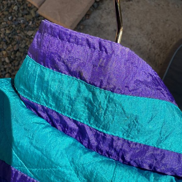 Vintage Windbreaker 90s Lavon Bold Print Nylon Athletic Sport Jacket M-XL - Picture 14 of 16